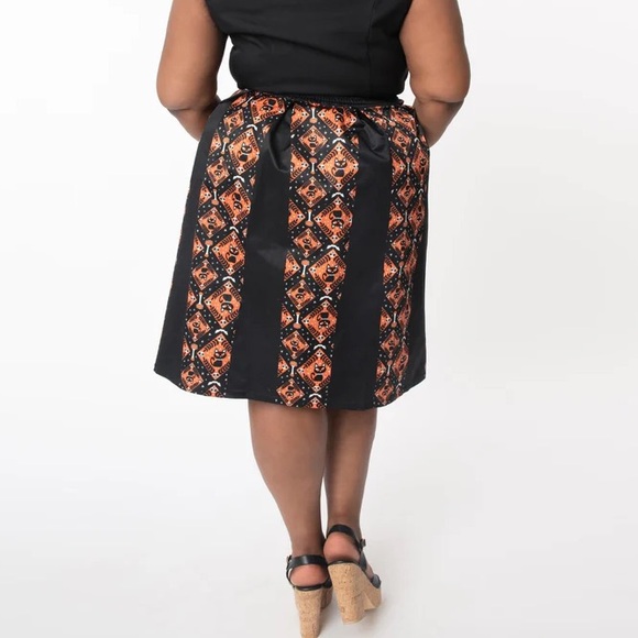 BLACK CAT HALLOWEEN JAYNE SWING SKIRT BY UNIQUE VINTAGE 1X/16 - Picture 3 of 15